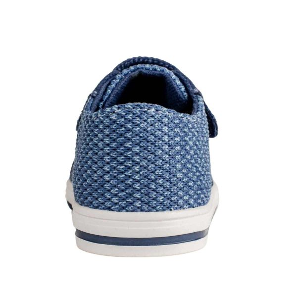 LUCAS Toddler Blue Mesh Sneaker with Navy Canvas Trim and Hook-and-Loop Strap/Elastic Laces 4