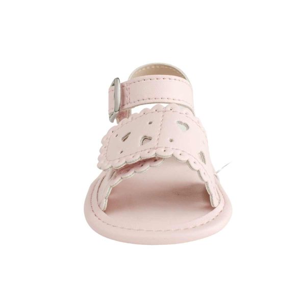 Patricia Infant Pink PU Double Closure Sandal with Heart Accents -3