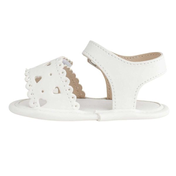 Patricia Infant White PU Double Closure Sandal with Heart Accents -2