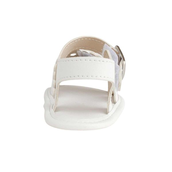 Patricia Infant White PU Double Closure Sandal with Heart Accents -4