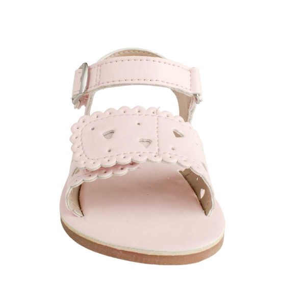 Patricia Toddler Pink PU Double Closure Sandal with Heart Accents -3