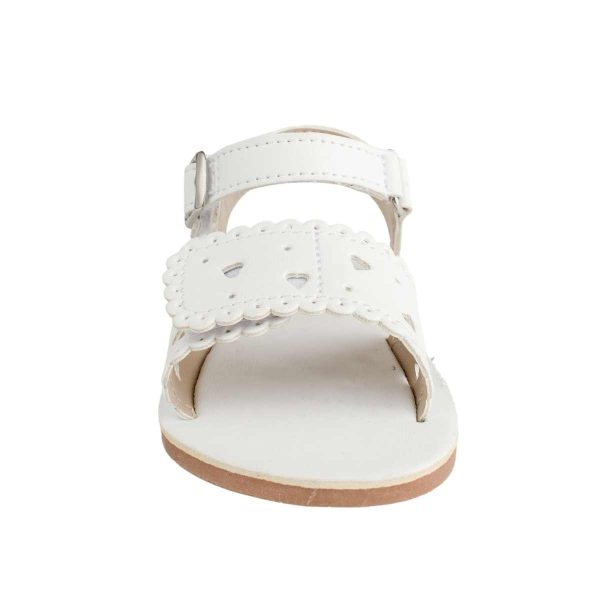Patricia Toddler White PU Double Closure Sandal with Heart Accents-3