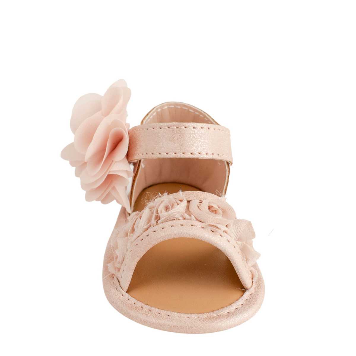 Tiffany Infant Blush PU Sandal Flower Fabric, Chiffon - Kids Shoe