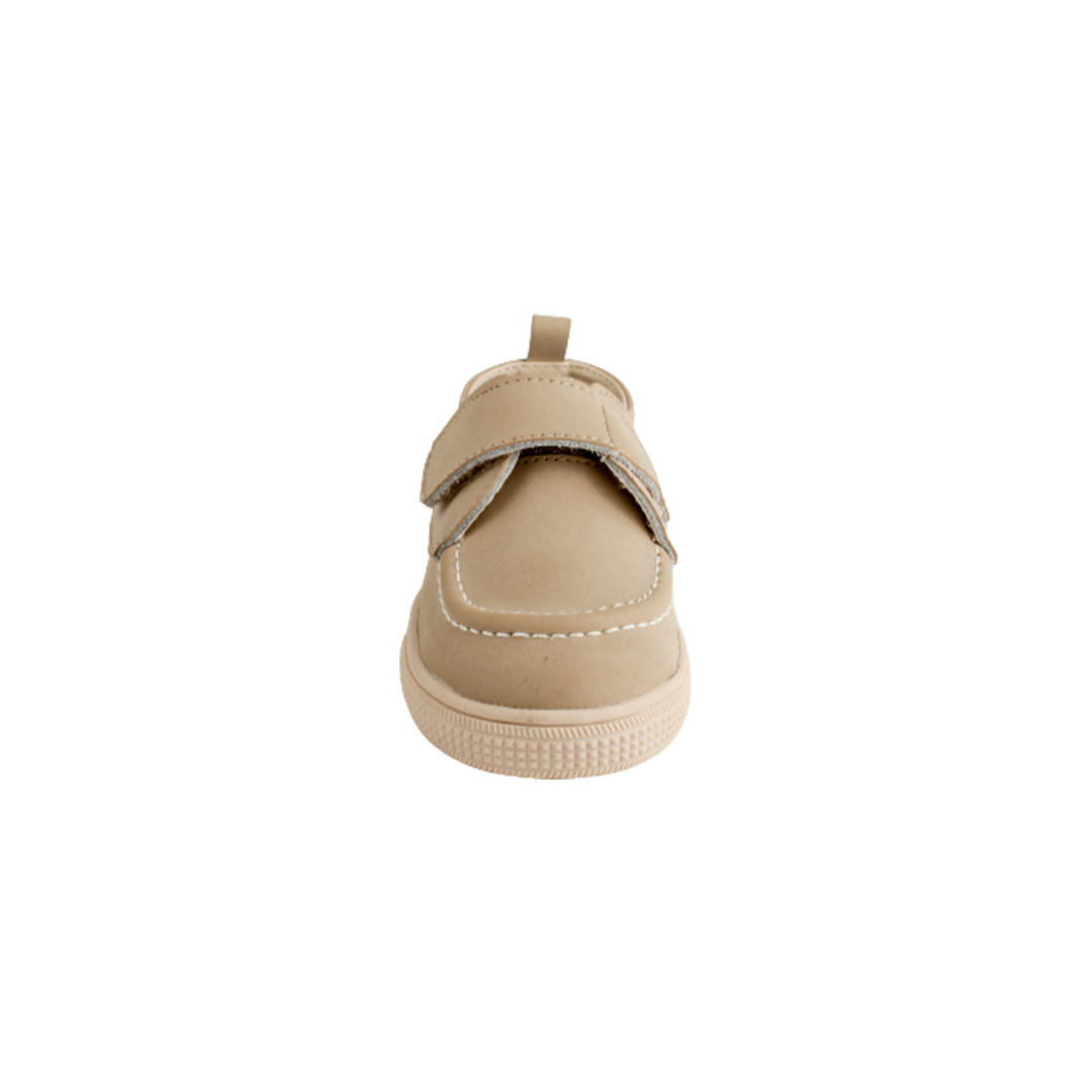 Andrew Toddler Khaki PU Nubuck Deck Shoes with Straps - Kids Shoe Box