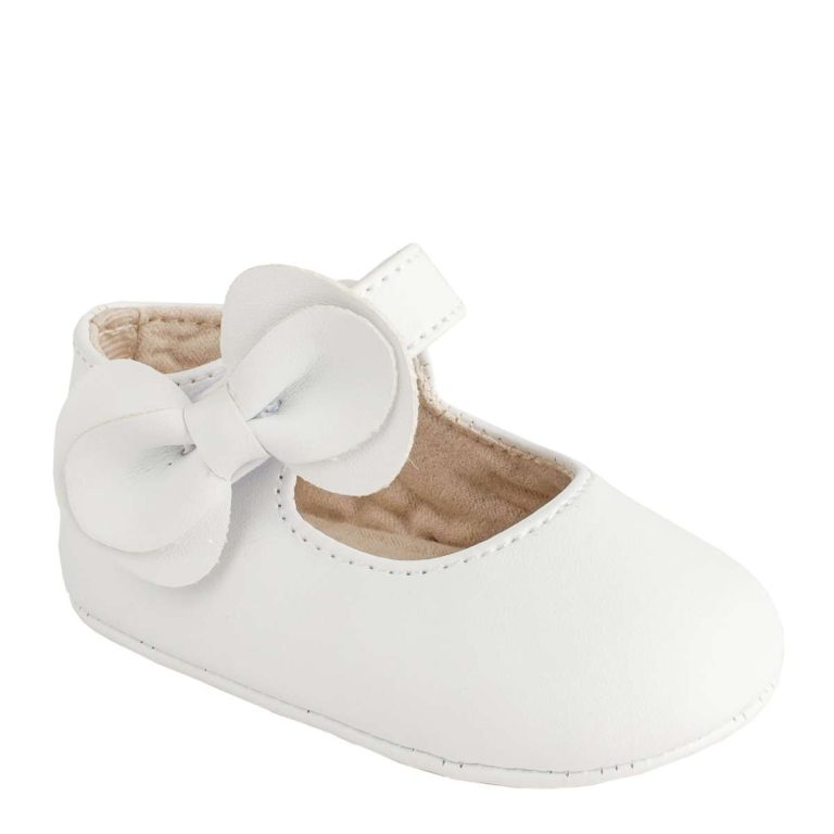 JADE Infant White Mary Jane with Matching Bows 4185