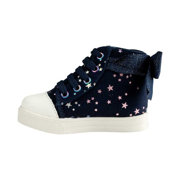 AMY Toddler Navy Twill Multi-Color Iridescent Star Print Hi-Top