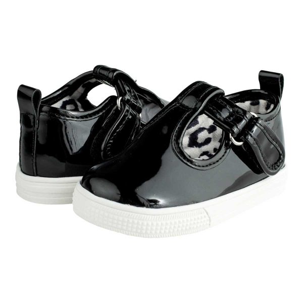 KYLIE Toddler Black Patent T-Strap Sneaker