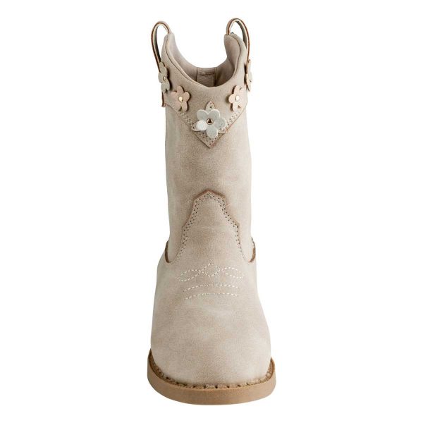 MIA Toddler Taupe Western Boot w/Multi-Flowers