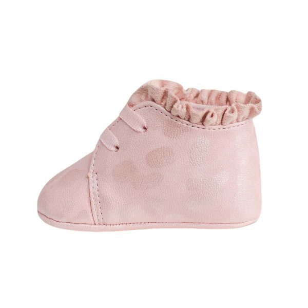 MILA InfantPink Tonal Leopard Print Bootie with Ruffle