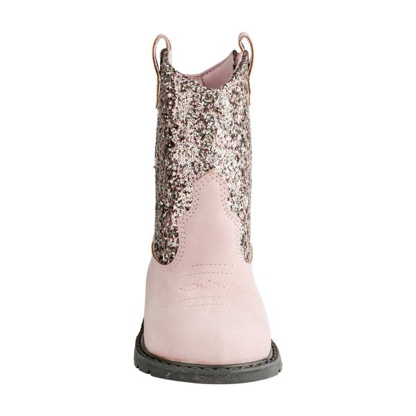 MISSY 2-6236R Toddler Pink and Multi Glitter Western Boot