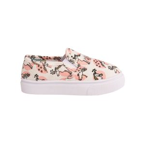 HARLIE White Sparkle Canvas Unicorn Print Sneaker