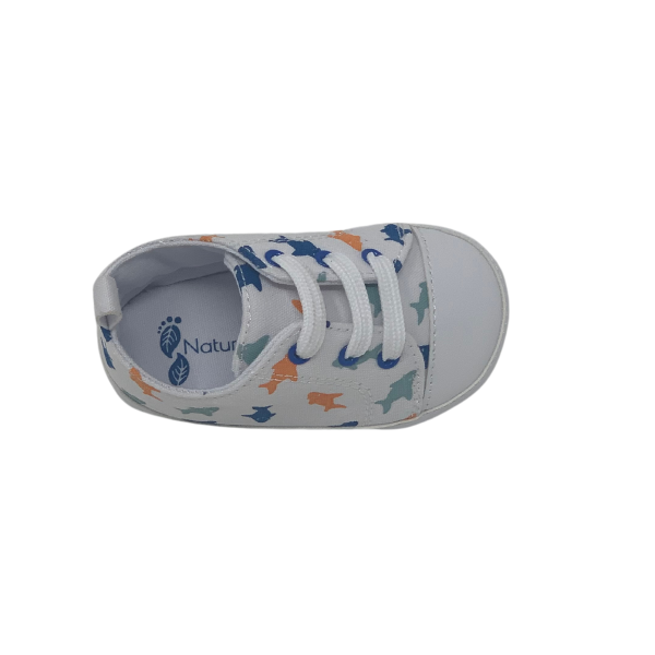 WADE <br> White Canvas Soft Sole with Multicolor Sharks - Image 3