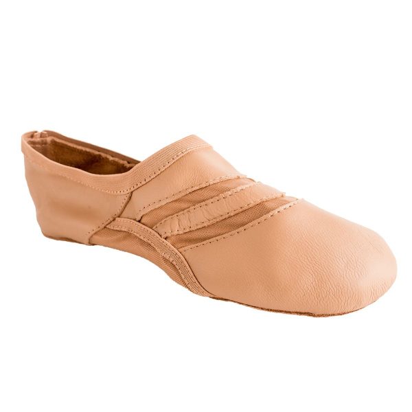 Modelo Caramel Leather/Spandex Slip On with Leather/Mesh Bottom