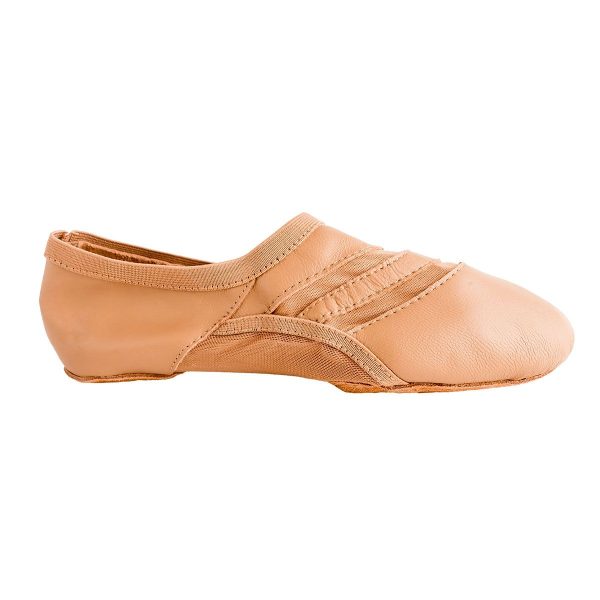 Modelo Caramel Leather/Spandex Slip On with Leather/Mesh Bottom