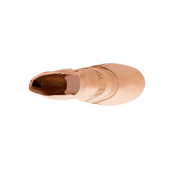 Modelo Caramel Leather/Spandex Slip On with Leather/Mesh Bottom