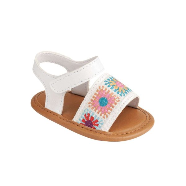 DELILAH Infant Multi-Color Crochet Look Trim Sandal