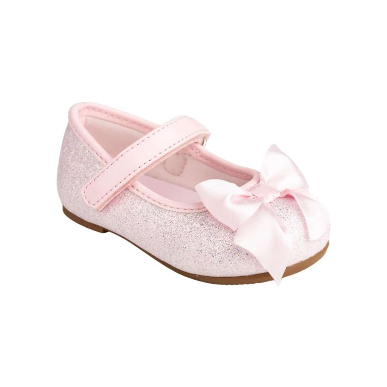 TISH Toddler Pink Shimmer One-Strap Skimmer w/Satin Bow