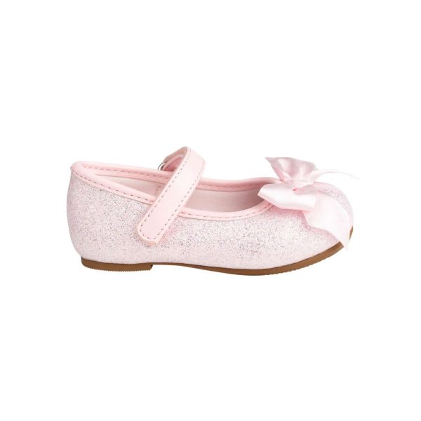 TISH Toddler Pink Shimmer One-Strap Skimmer w/Satin Bow