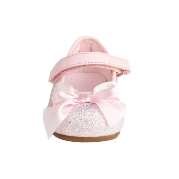 TISH Toddler Pink Shimmer One-Strap Skimmer w/Satin Bow