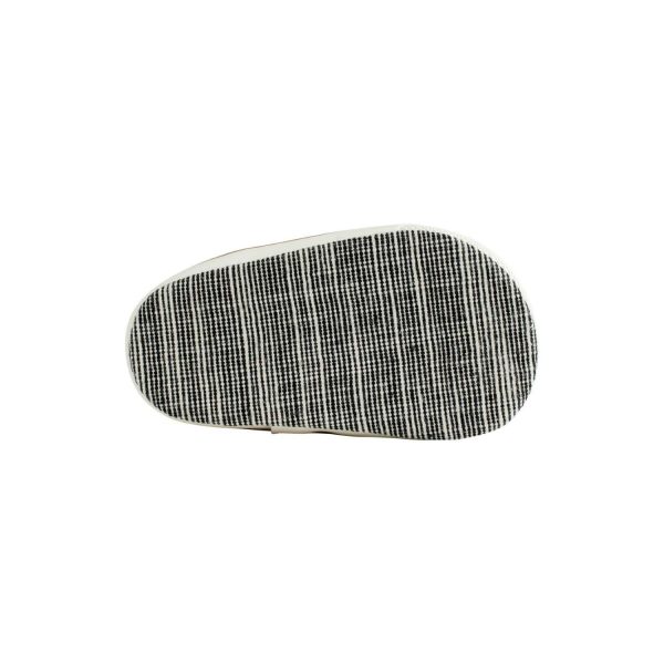<span>Aaron</span> Infant Black Distressed Woven Fabric w/Brown PU Trim  Hi-Top Lace-up Sneaker - Image 7