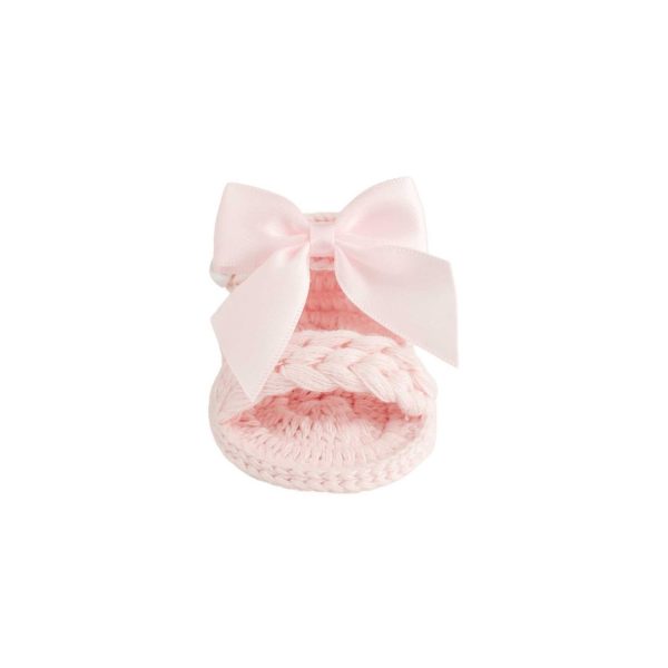 <span>Adalyn</span> Infant Pink Crochet Sandal with Bows - Image 4