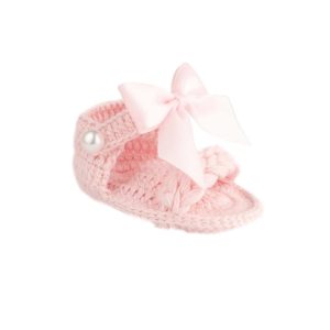 Adalyn Infant Pink Crochet Sandal with Bows