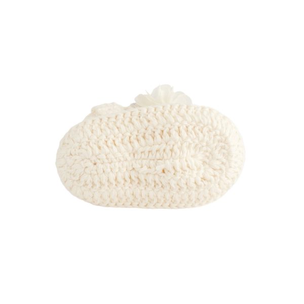 <span>Adrianna</span> Infant Ivory Crochet Sandal with Flowers - Image 8