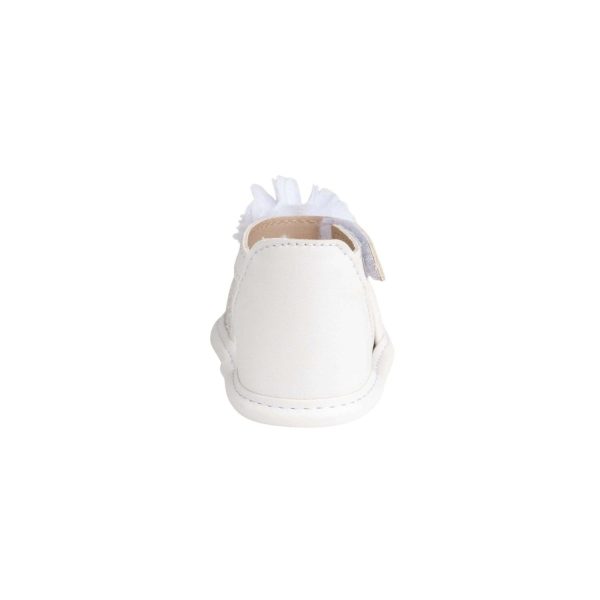 <span>ALEXIS</span> Infant White/Silver Ankle Strap Glitter Sandal with Sheer Flower - Image 5
