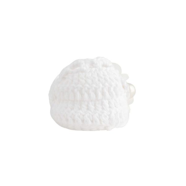 <span>Ali</span> Infant White Crochet Sandal with Flowers - Image 5