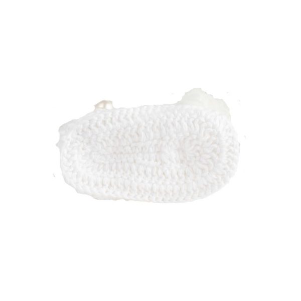 <span>Ali</span> Infant White Crochet Sandal with Flowers - Image 7