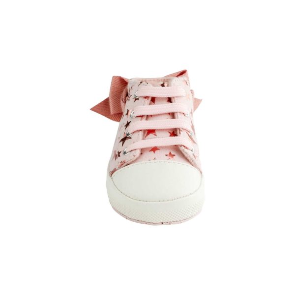 <span>Amy</span> Infant Pink Star Print Hi-Top Lace-up Sneaker - Image 2