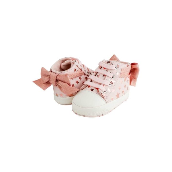 <span>Amy</span> Infant Pink Star Print Hi-Top Lace-up Sneaker - Image 3