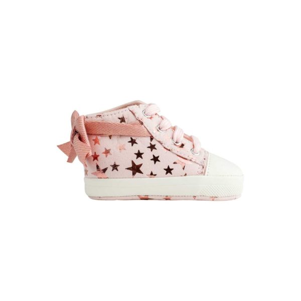<span>Amy</span> Infant Pink Star Print Hi-Top Lace-up Sneaker - Image 4