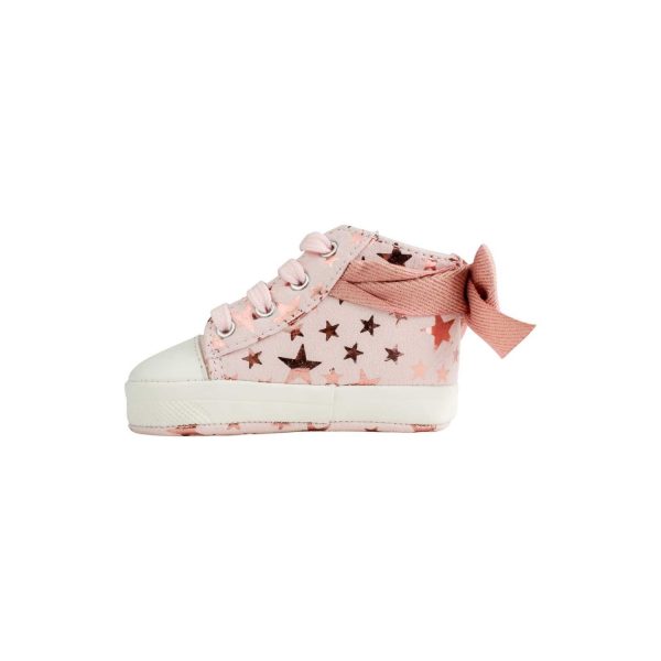 <span>Amy</span> Infant Pink Star Print Hi-Top Lace-up Sneaker - Image 6