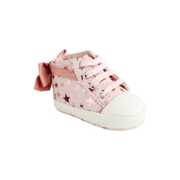Amy Infant Pink Star Print Hi-Top Lace-up Sneaker
