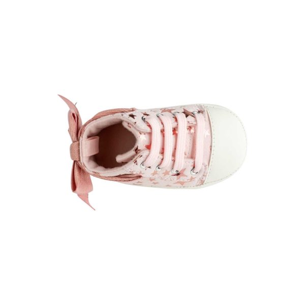 <span>Amy</span> Infant Pink Star Print Hi-Top Lace-up Sneaker - Image 8