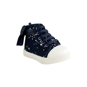 Amy Toddler Navy Twill Multi-Color Iridescent Star Print Hi-Top