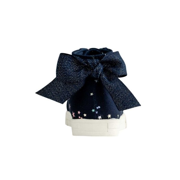 <span>Amy </span> Toddler Navy Twill Multi-Color Iridescent Star Print Hi-Top - Image 5