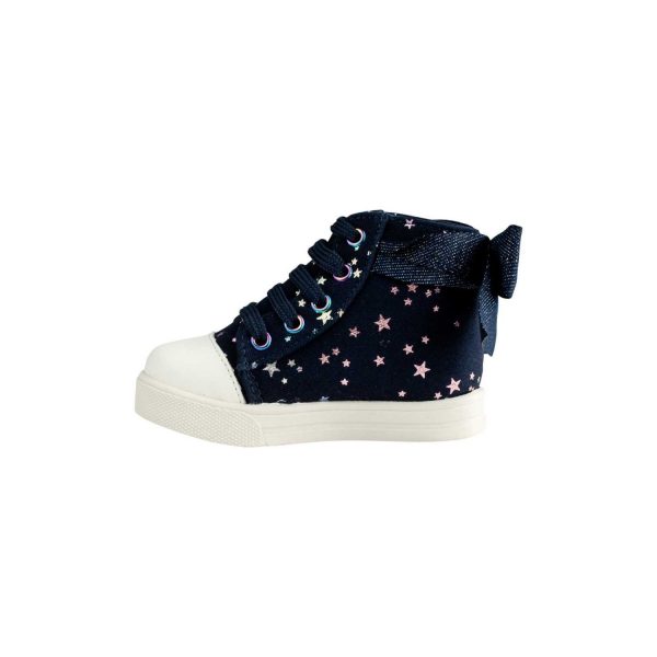 <span>Amy </span> Toddler Navy Twill Multi-Color Iridescent Star Print Hi-Top - Image 6