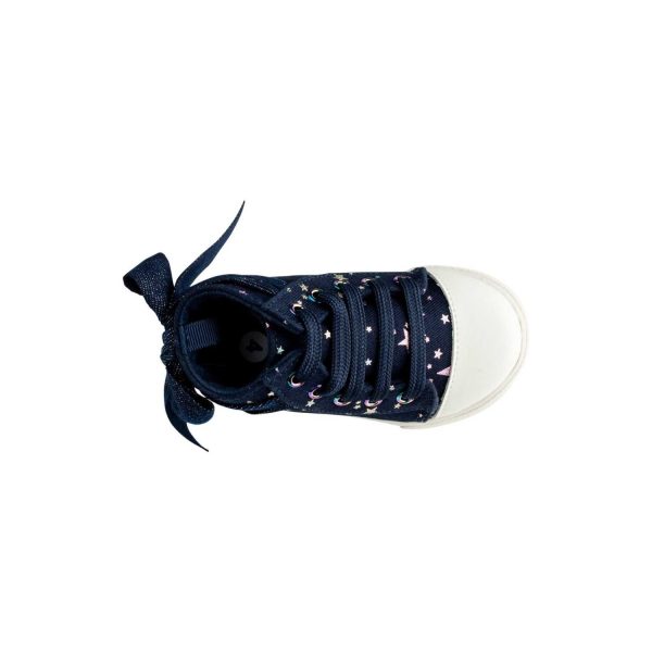 <span>Amy </span> Toddler Navy Twill Multi-Color Iridescent Star Print Hi-Top - Image 8