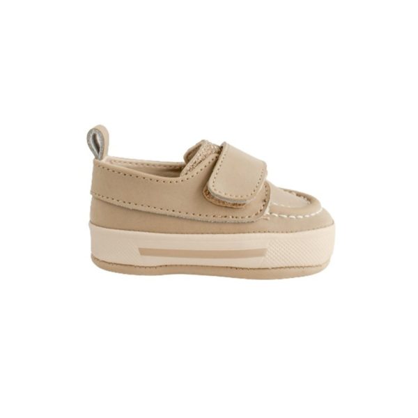 <span>Andrew</span> Infant Khaki PU Nubuck Deck Shoes with Straps - Image 2