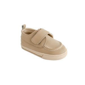 Andrew Toddler Khaki PU Nubuck Deck Shoes with Straps
