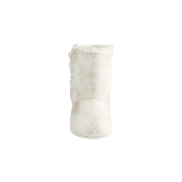 <span>Autumn</span> Infant Ivory Shimmer w/Animal Print Boot w/Sherpa Trim - Image 2