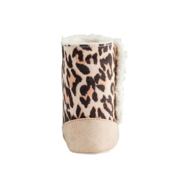 <span>Autumn</span> Infant Ivory Shimmer w/Animal Print Boot w/Sherpa Trim - Image 5