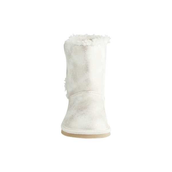 <span>Autumn </span> Toddler Ivory Shimmer Boot w/Leopard and Sherpa Trim - Image 2