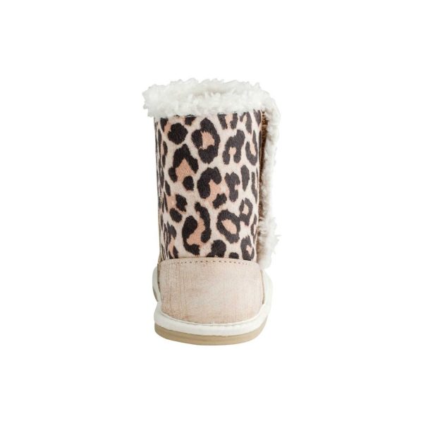 <span>Autumn </span> Toddler Ivory Shimmer Boot w/Leopard and Sherpa Trim - Image 5