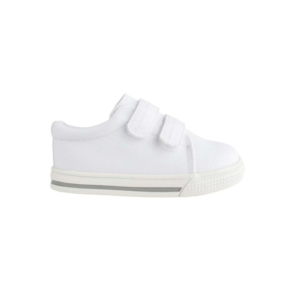 <span>Baylor</span> Toddler White Canvas Double-Strap Sneakers with Hook-and-Loop Closure - Image 2