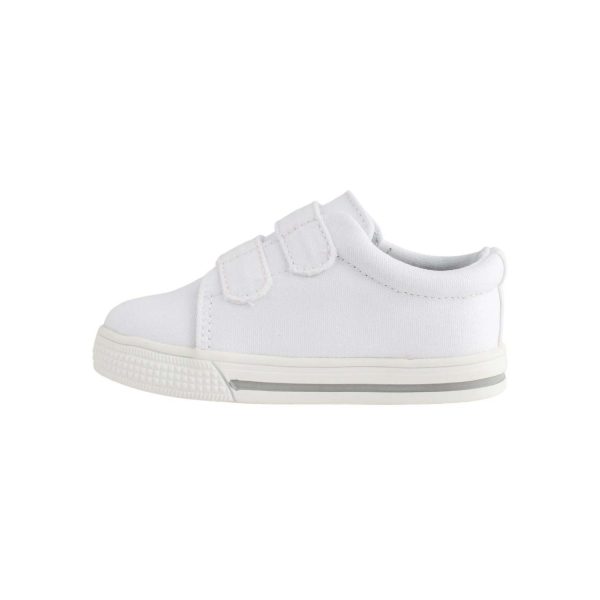 <span>Baylor</span> Toddler White Canvas Double-Strap Sneakers with Hook-and-Loop Closure - Image 3