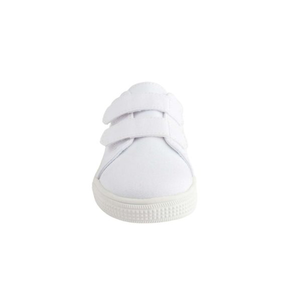 <span>Baylor</span> Toddler White Canvas Double-Strap Sneakers with Hook-and-Loop Closure - Image 4