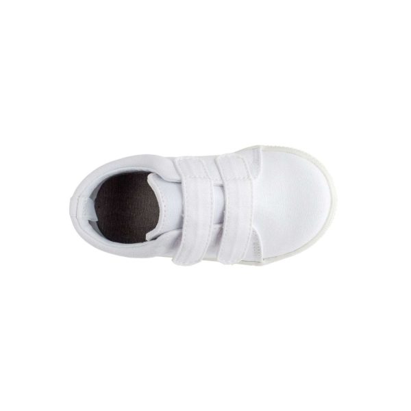 <span>Baylor</span> Toddler White Canvas Double-Strap Sneakers with Hook-and-Loop Closure - Image 6